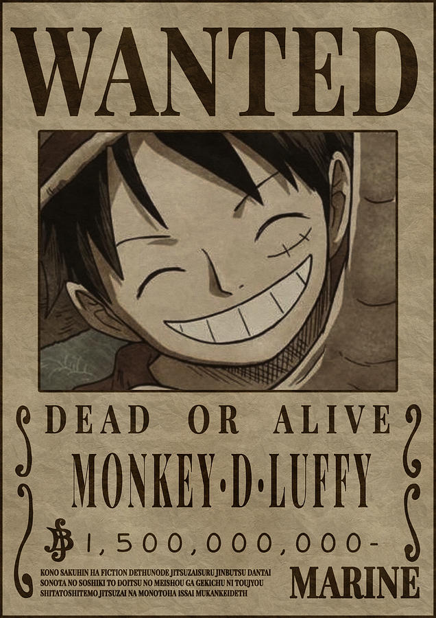 Luffy One Piece Wanted Digital Art by Anime One Piece