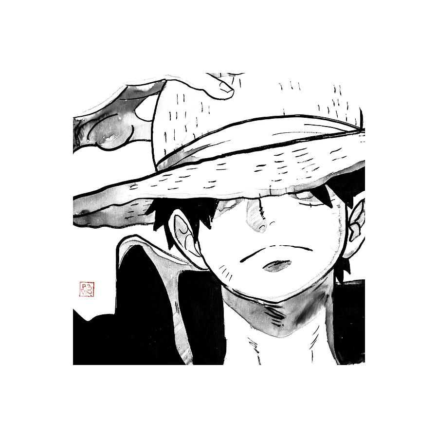 Sumie Drawing - Luffy by Pechane Sumie