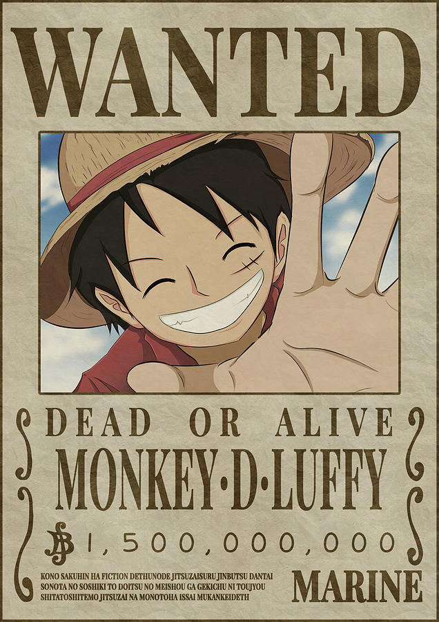 LUFFY wanted poster Digital Art by Shiro Vexel - Pixels