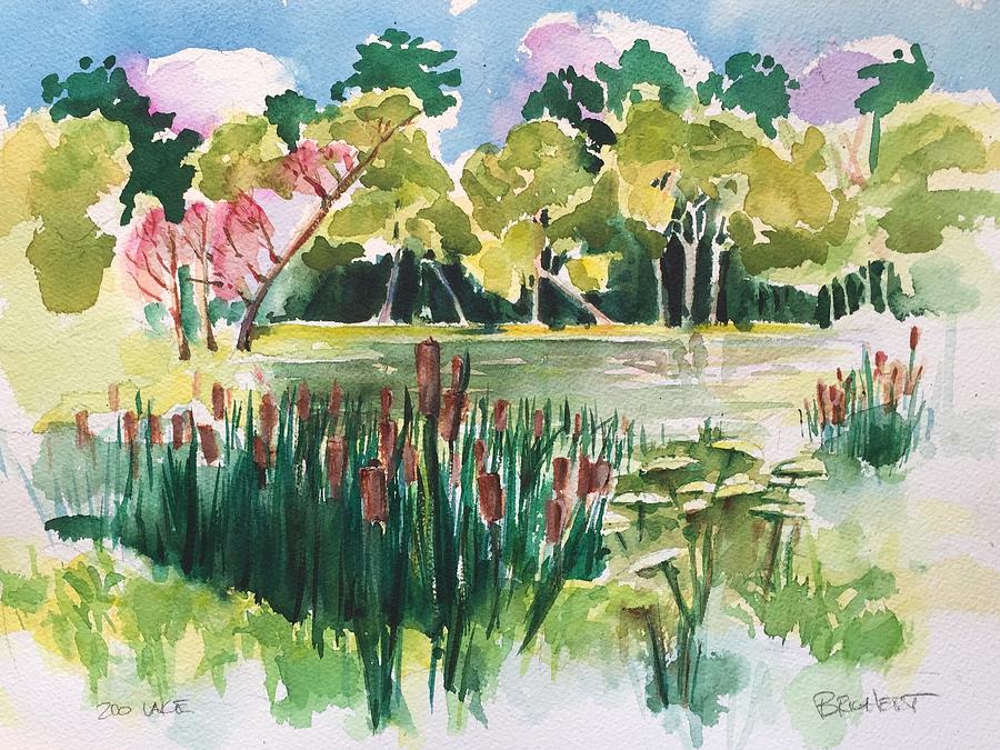 Lufkin Zoo Creekside Painting by Barbara Richert