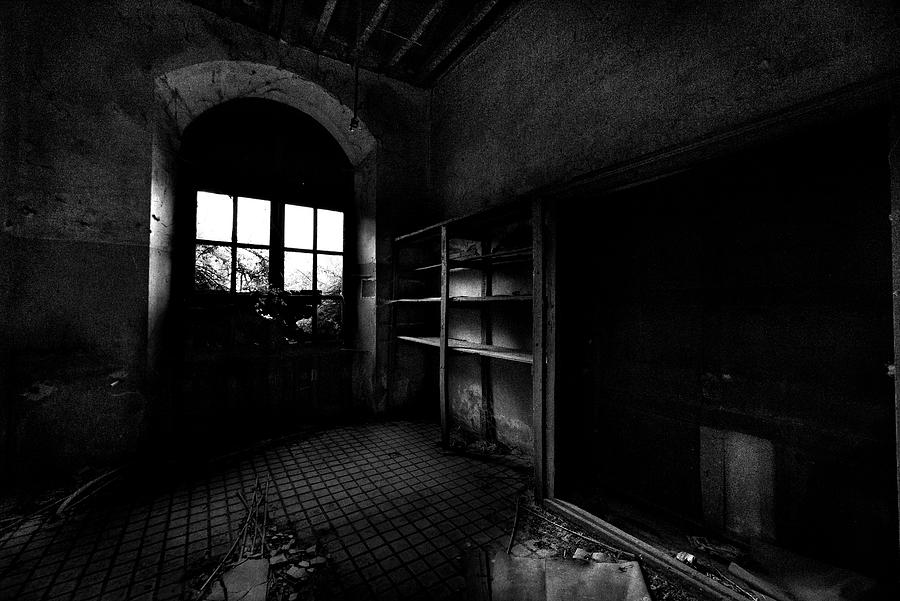 Luggage room in an abandoned railway station BW Photograph by RicardMN Photography