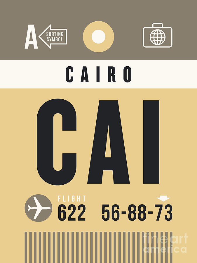 Luggage Tag A - CAI Cairo Egypt Digital Art by Organic Synthesis Luggage Tag A - CAI Cairo Egypt Digital Art by Organic Synthesis