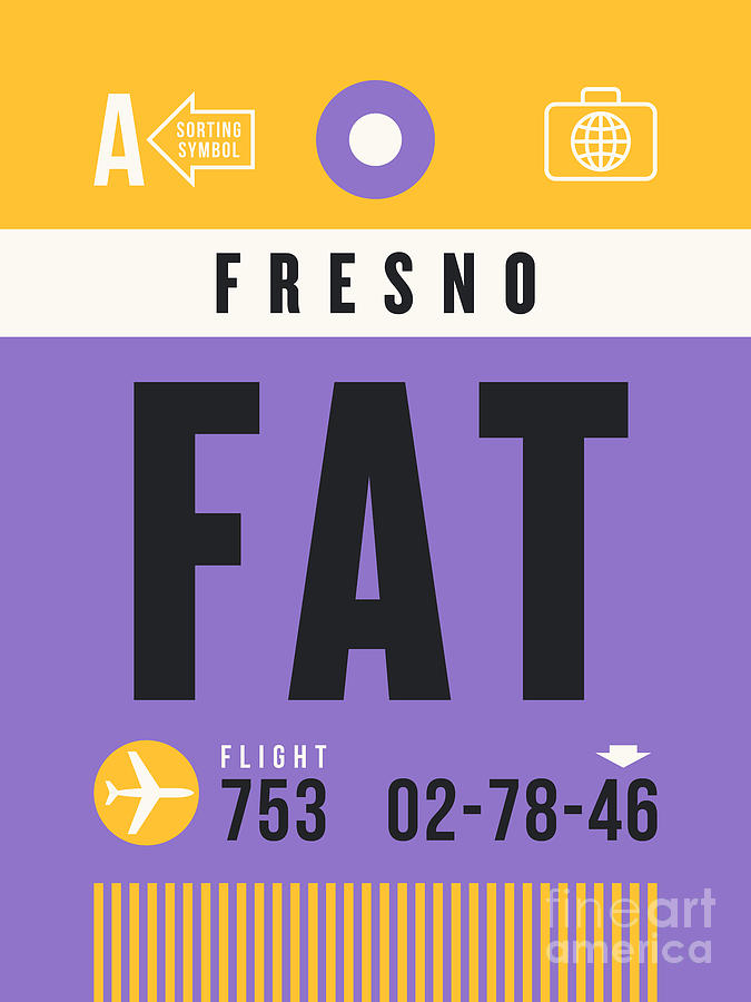 Fresno Digital Art - Luggage Tag A - FAT Fresno California USA by Organic Synthesis