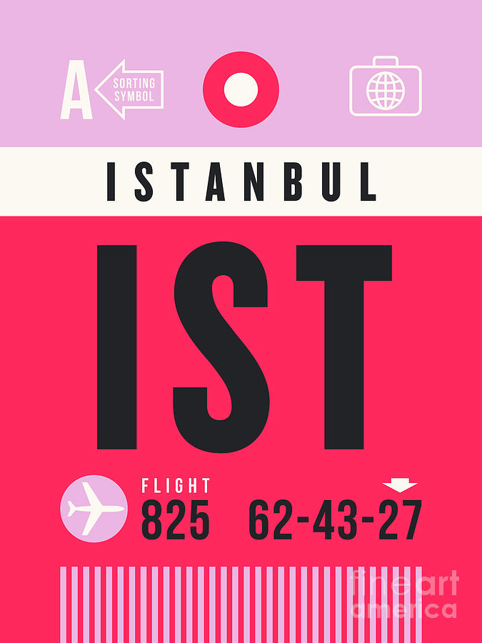 Turkey Digital Art - Luggage Tag A - IST Istanbul Turkey by Organic Synthesis