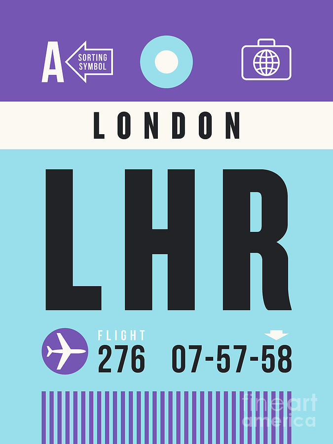 London Digital Art - Luggage Tag A - LHR London England UK by Organic Synthesis