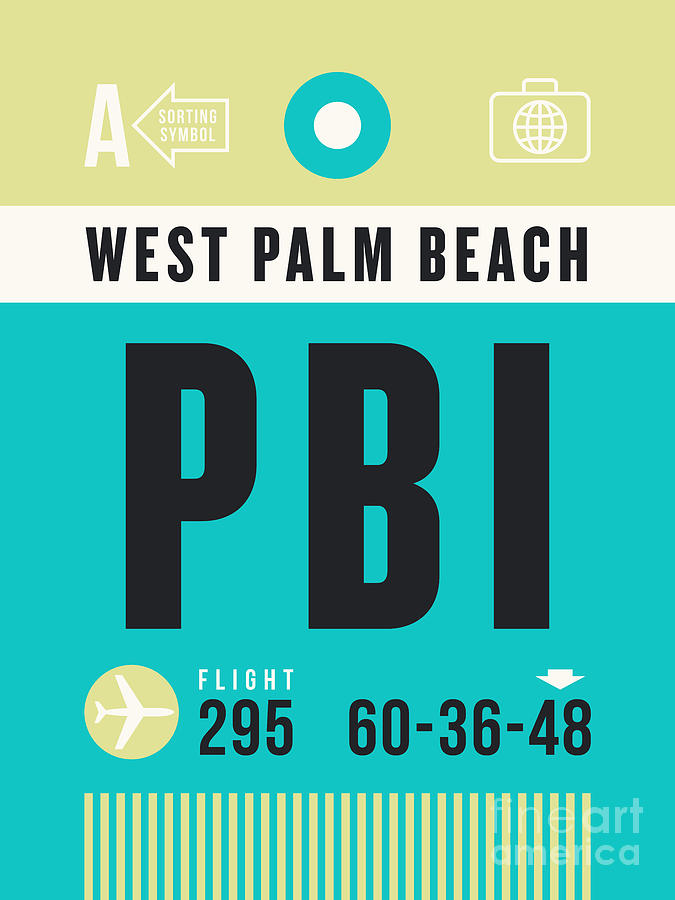 Luggage Tag A - PBI West Palm Beach Florida USA Digital Art by Organic Synthesis Luggage Tag A - PBI West Palm Beach Florida USA Digital Art by Organic Synthesis