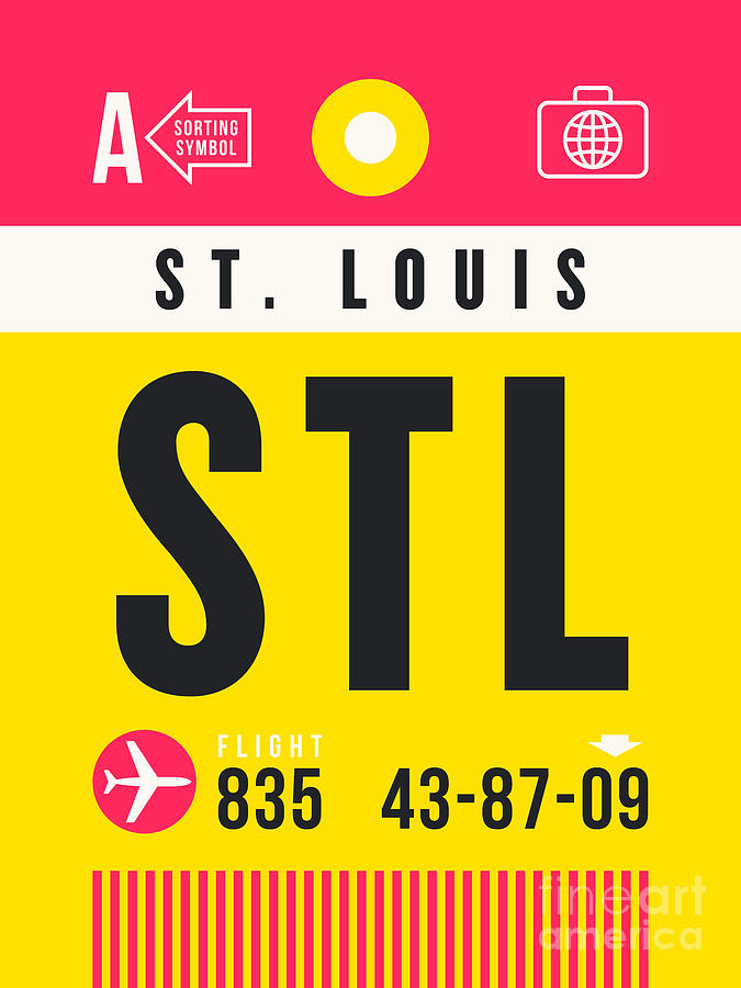 Luggage Tag A - STL St Louis USA Sticker by Organic Synthesis - Pixels