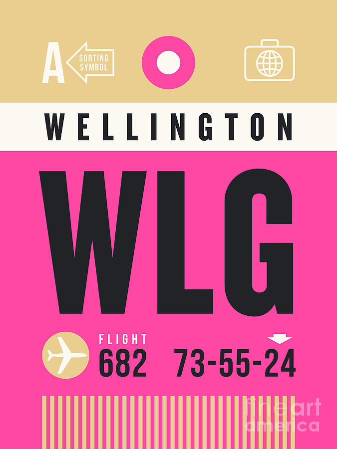 Vintage Digital Art - Luggage Tag A - WLG Wellington New Zealand by Organic Synthesis