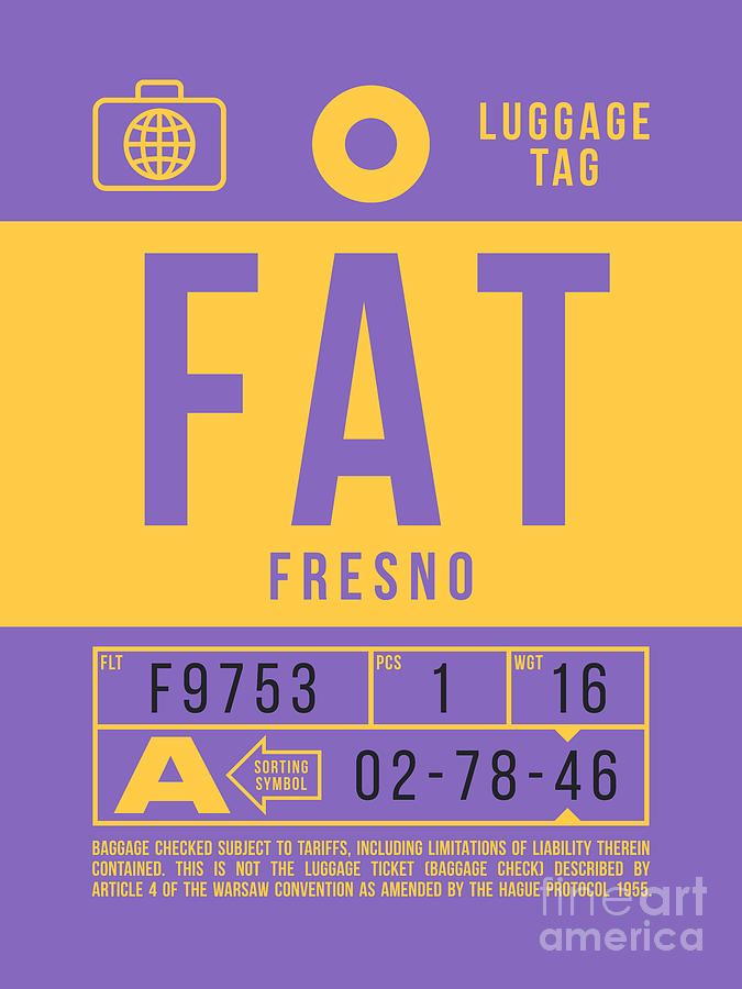 Fresno Digital Art - Luggage Tag B - FAT Fresno California USA by Organic Synthesis