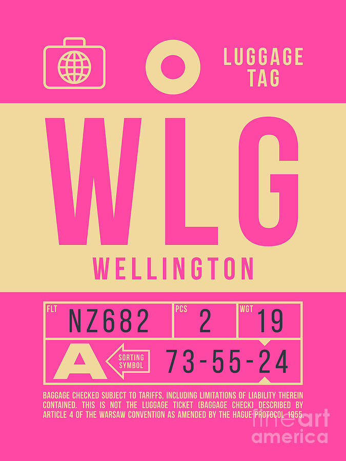 Vintage Digital Art - Luggage Tag B - WLG Wellington New Zealand by Organic Synthesis