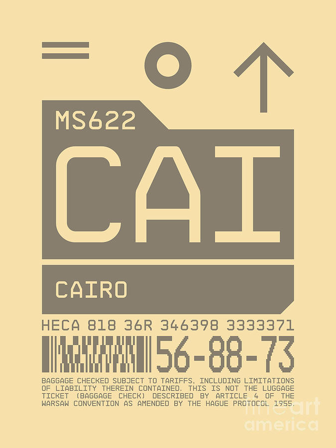 Airport Digital Art - Luggage Tag C - CAI Cairo Egypt by Organic Synthesis