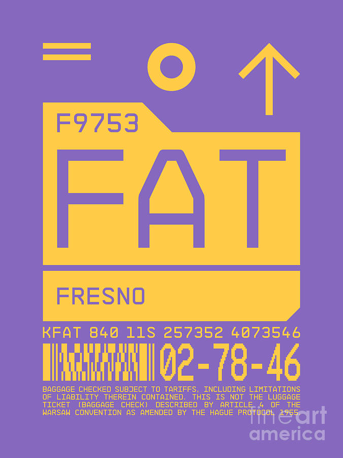 Fresno Digital Art - Luggage Tag C - FAT Fresno California USA by Organic Synthesis