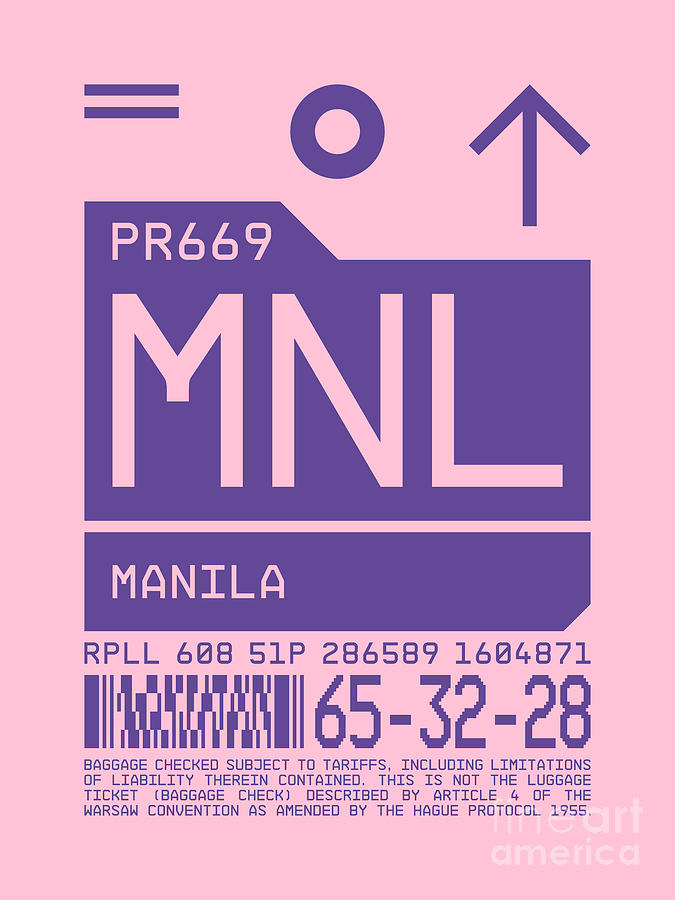 Airport Digital Art - Luggage Tag C - MNL Manila Philippines by Organic Synthesis