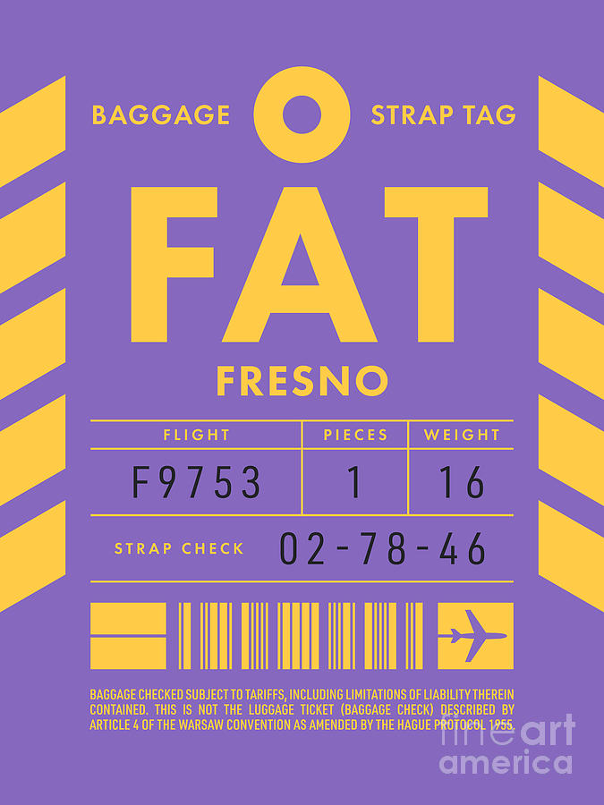 Fresno Digital Art - Luggage Tag D - FAT Fresno California USA by Organic Synthesis