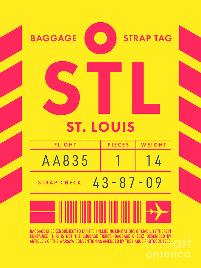 Luggage Tag D - STL St Louis USA by Organic Synthesis