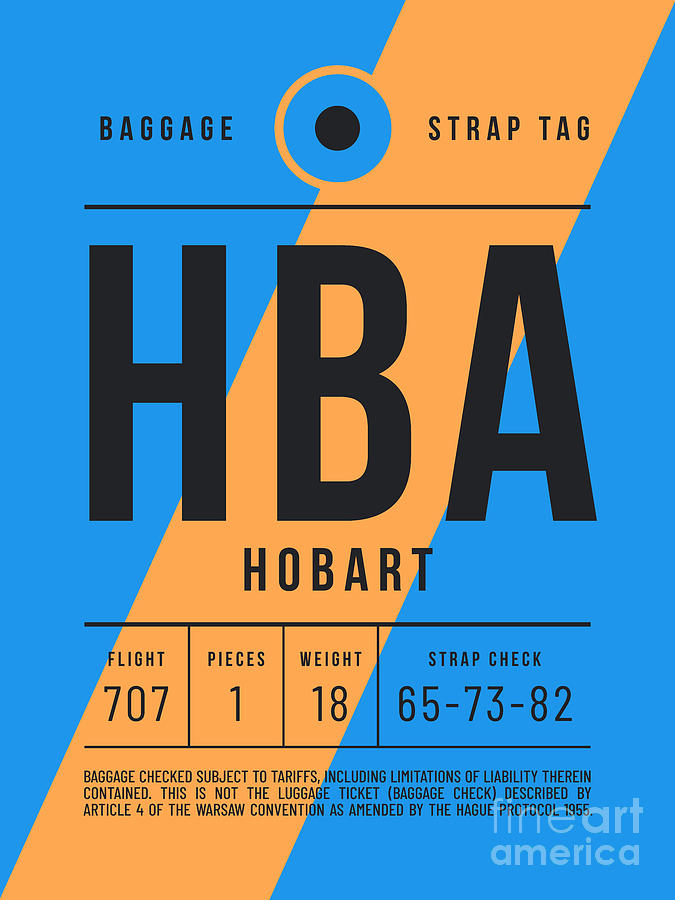 Luggage Tag E HBA Hobart Australia Digital Art by Organic Synthesis Fine Art America
