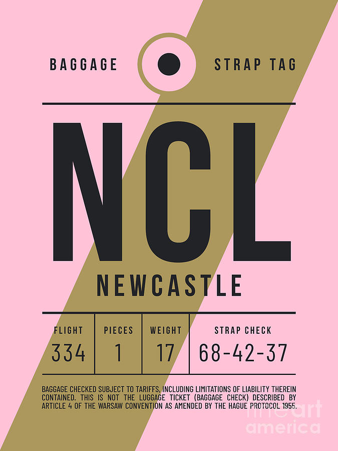 Luggage Tag E - NCL Newcastle England UK Digital Art by Organic Synthesis