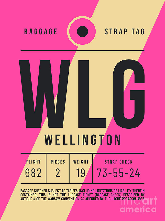 Vintage Digital Art - Luggage Tag E - WLG Wellington New Zealand by Organic Synthesis