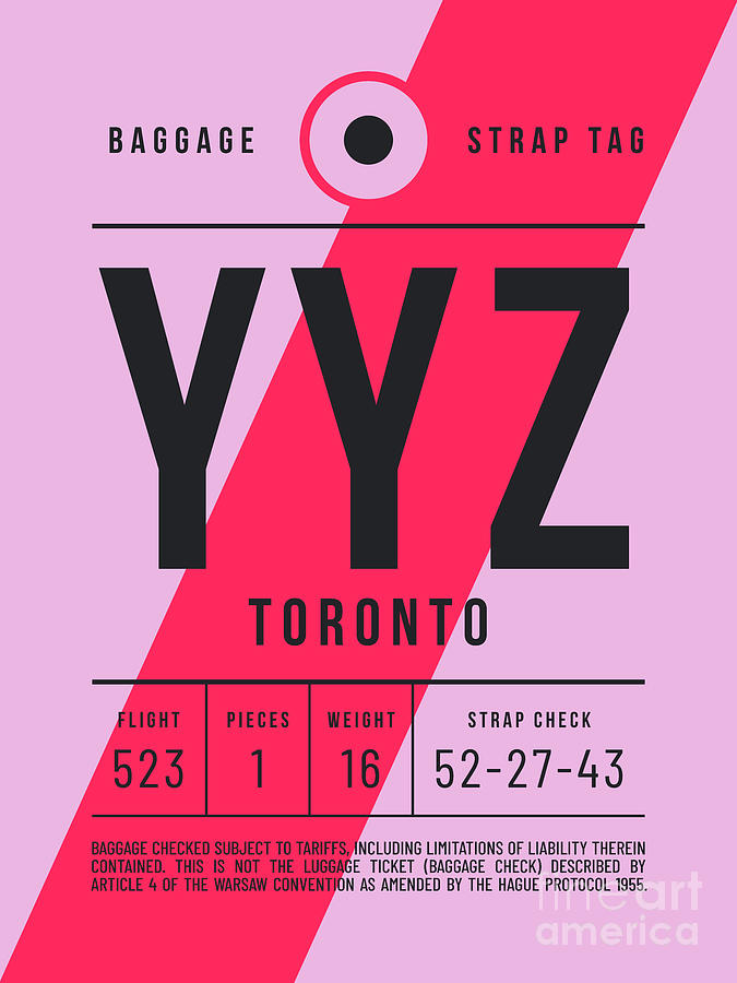 Luggage Tag E - YYZ Toronto Canada Digital Art by Organic Synthesis