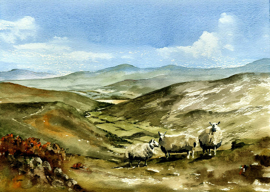 WK 5. Luggala over Lough Tay Painting by Val Byrne