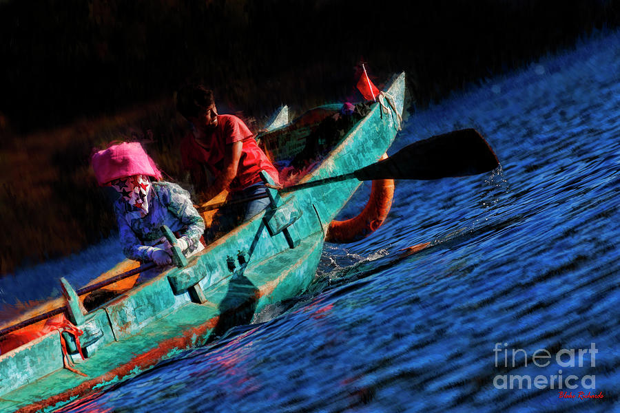 Lugu Lake Mosuo Ladys Rowing Photograph by Blake Richards