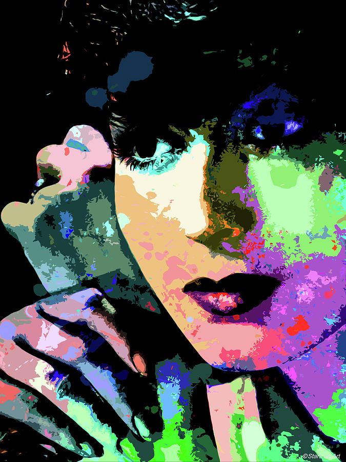Luise Rainer psychedelic portrait Digital Art by Movie World Posters