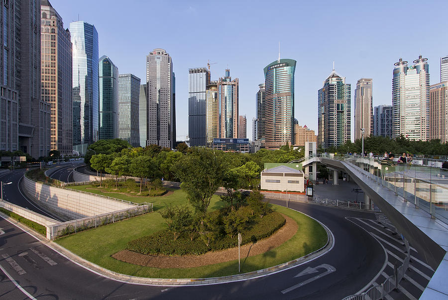 Lujiazui skyline with his high rise buildings Photograph by a.v.Photography