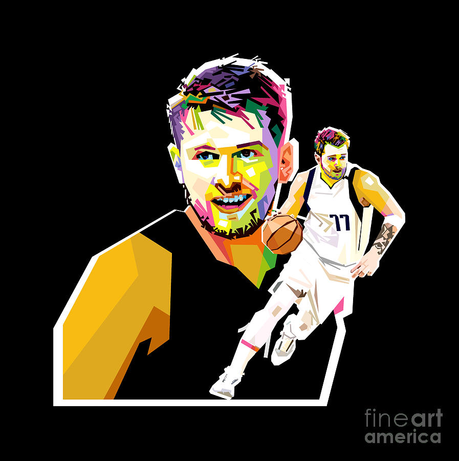 Luka Doncic Digital Art by Baturaja Vector Pixels