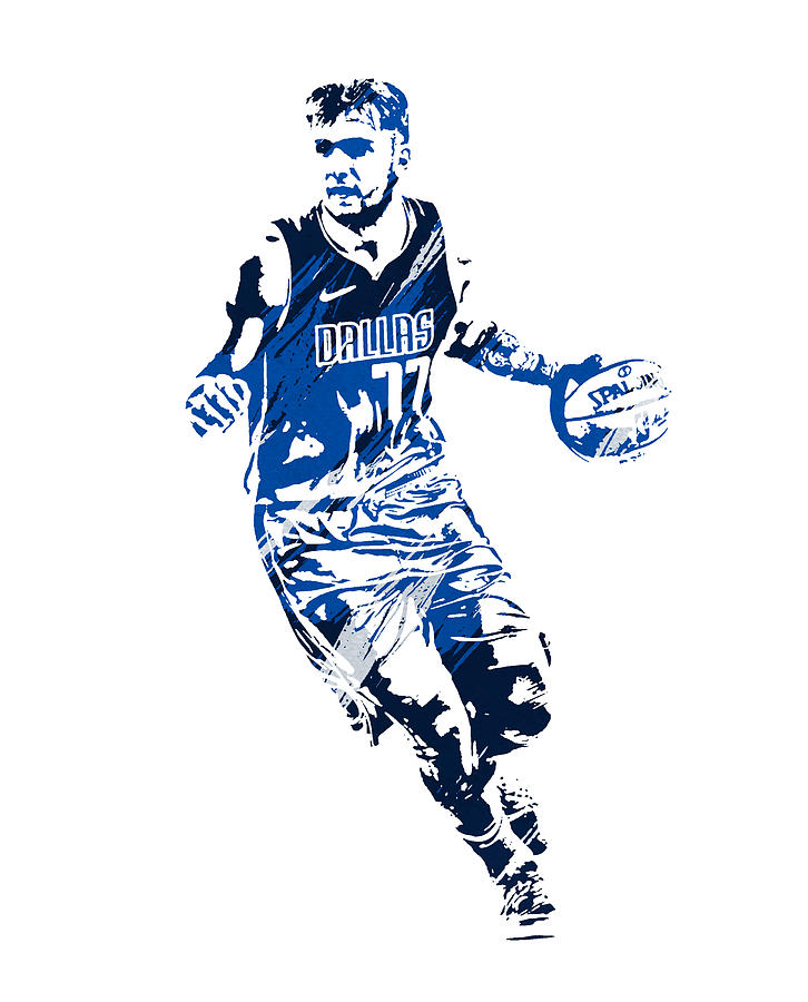 LUKA DONCIC DALLAS MAVERICKS WATERCOLOR STROKES PIXEL ART 1 by Joe Hamilton LUKA DONCIC DALLAS MAVERICKS WATERCOLOR STROKES PIXEL ART 1 by Joe Hamilton