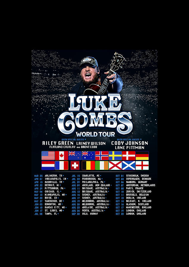 Luke Combs World Tour Date 2023 Ms40 Digital Art By Mahdi Simbolon - Pixels