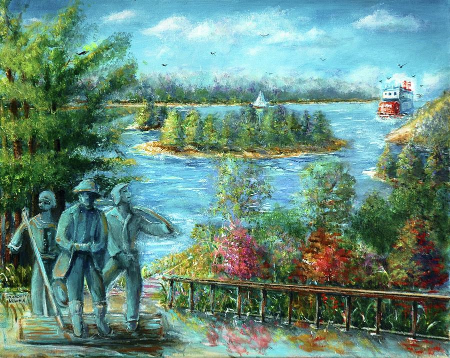 Lumbermans Monument National Forest - AuSable River Queen - USA  Painting by Bernadette Krupa