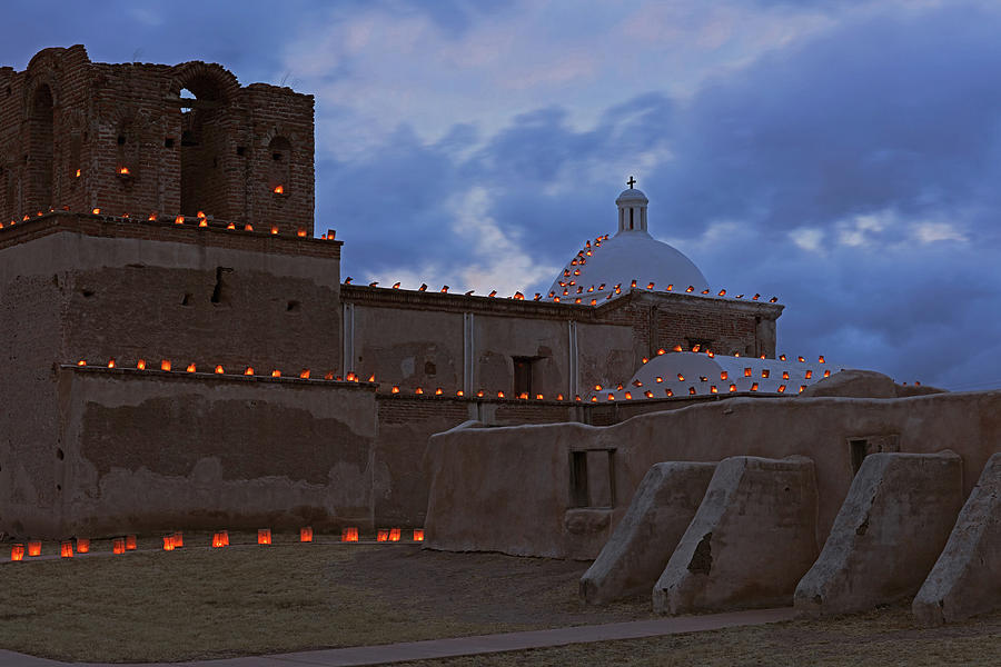 Luminarias and Buttresses Photograph by Tom Daniel