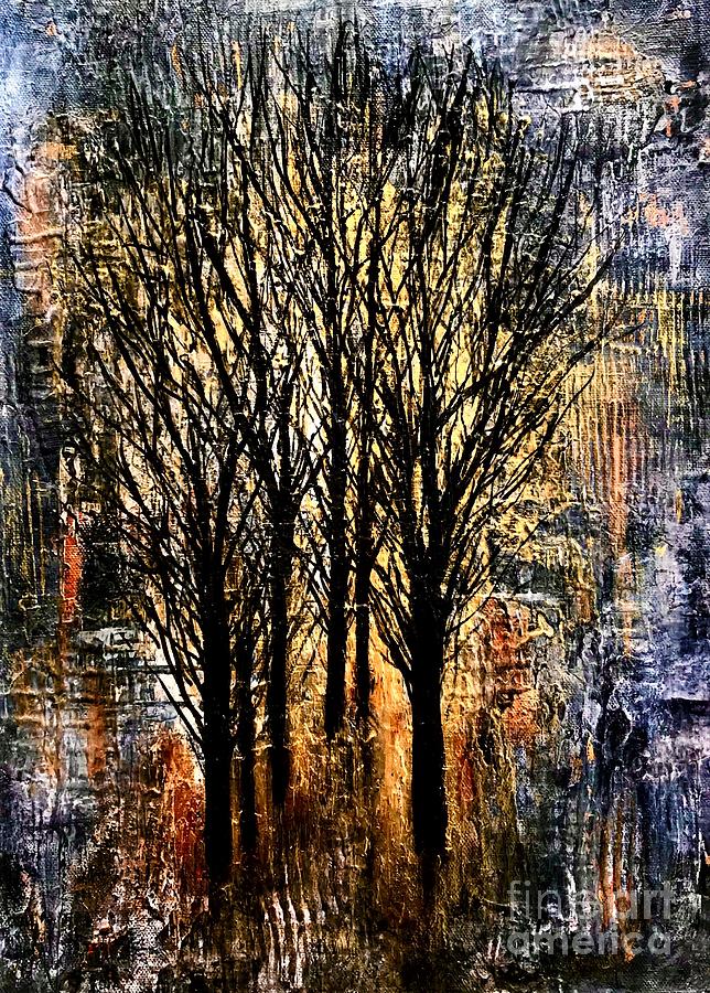 Luminescent Trees #1 Painting by Allison Constantino