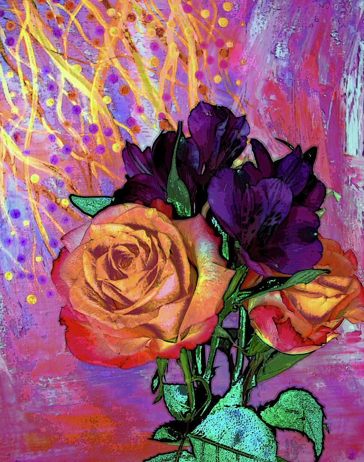 Luminous Floral Mixed Media by Corinne Carroll