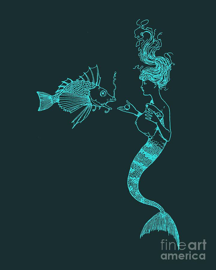 Mermaid Digital Art - Luminous Mermaid Scene by Madame Memento