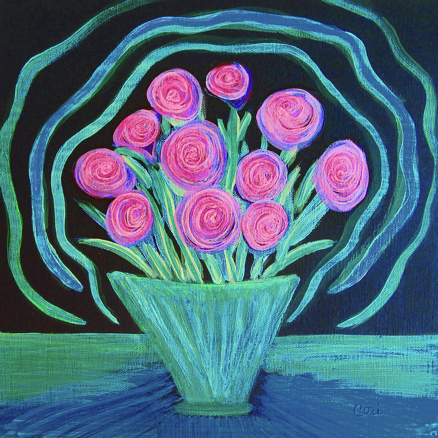 Luminous Pink Bouquet Painting by Corinne Carroll