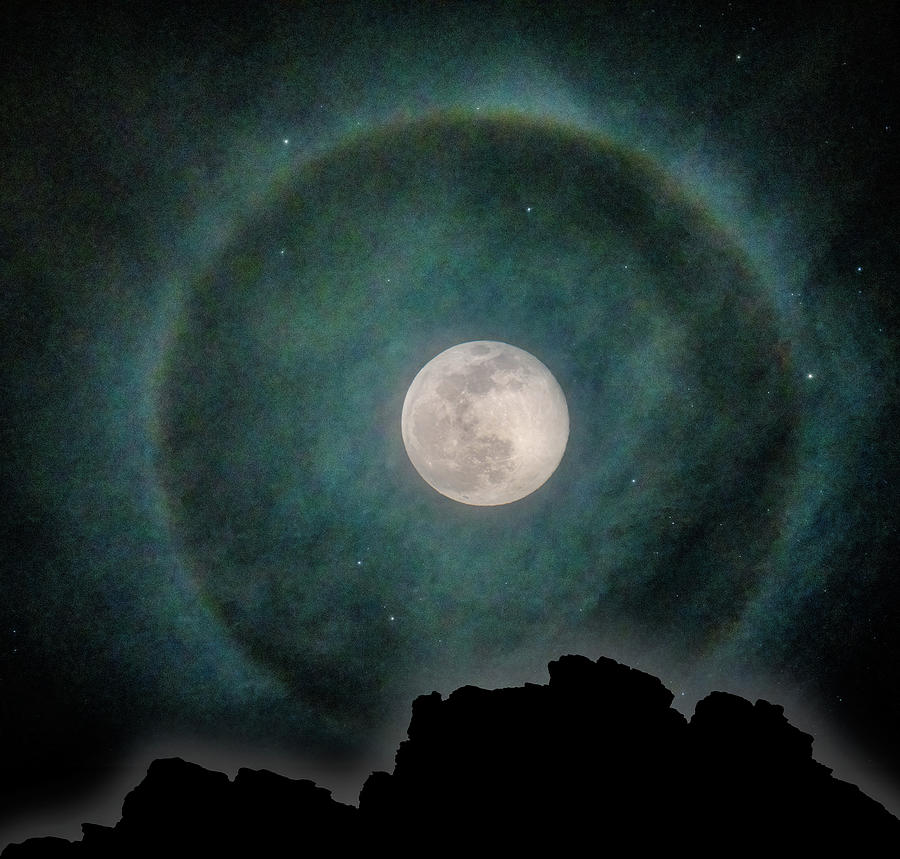 Luna Halo Over The Atlas Mountains Photograph by Chris Lord