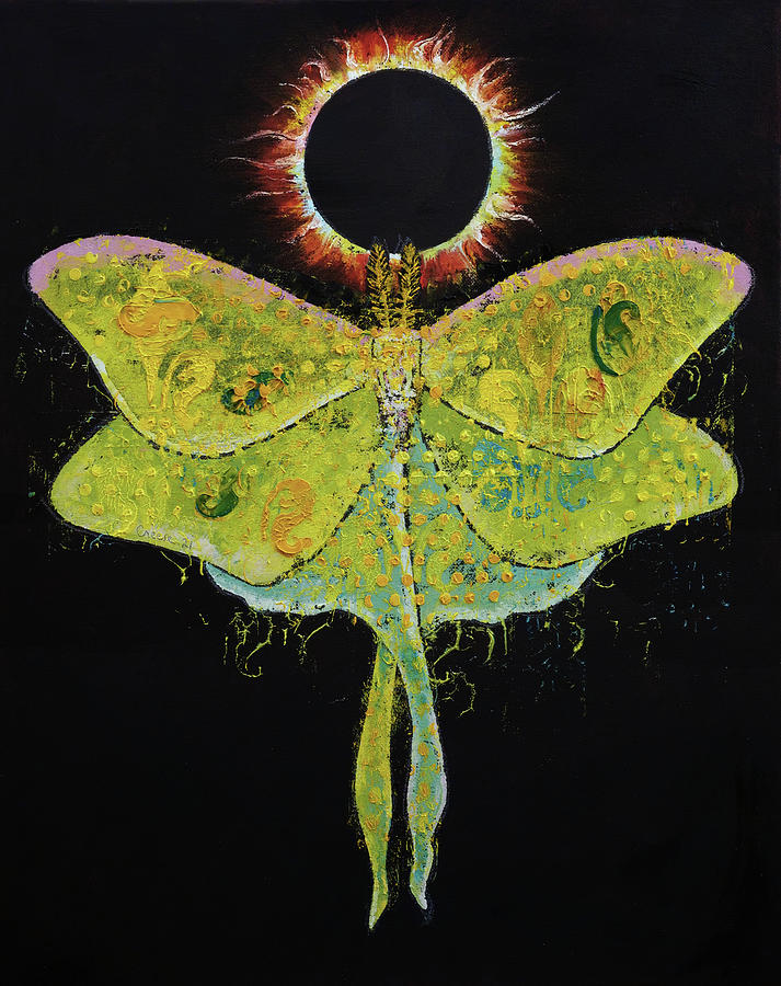 Luna Moth Painting by Michael Creese
