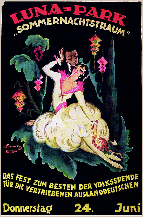 Luna Park, 1920 - art by Josef Fenneker Mixed Media by Movie World Posters