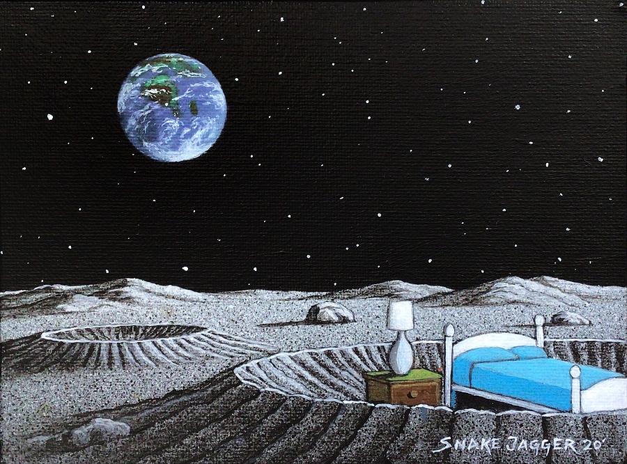 Lunar Bedtime  Painting by Snake Jagger