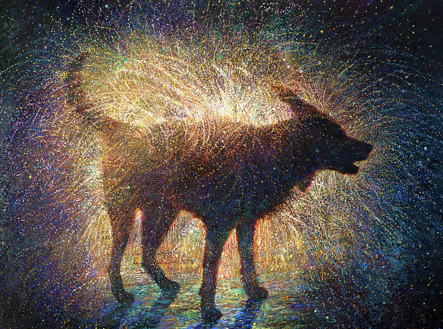 Dog Painting - Lunar Eclipse by Iris Scott