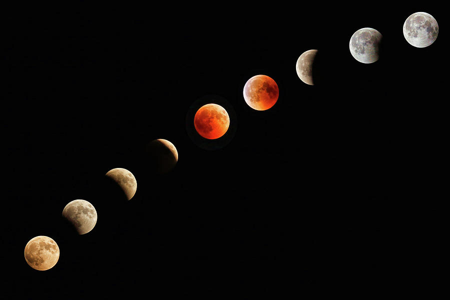 Lunar Eclipse Progression Photograph by Constantinos Iliopoulos