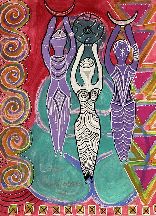 Lunar Priestesses Painting by Kisma Reidling