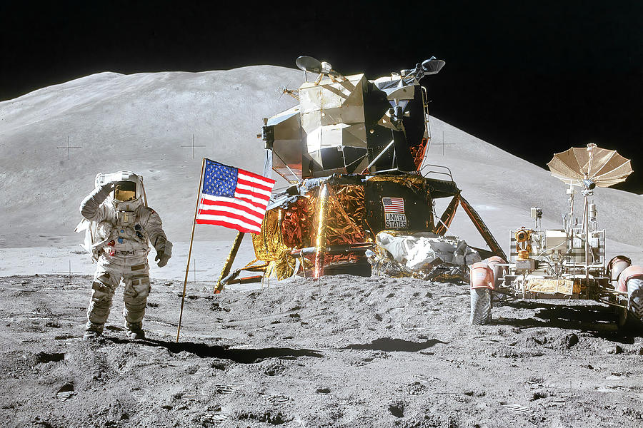 Apollo Photograph - Lunar Salute 3 - Apollo 15 by Eric Glaser