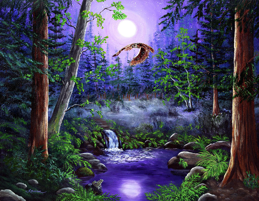 Tree Painting - Lunas Flight by Laura Iverson