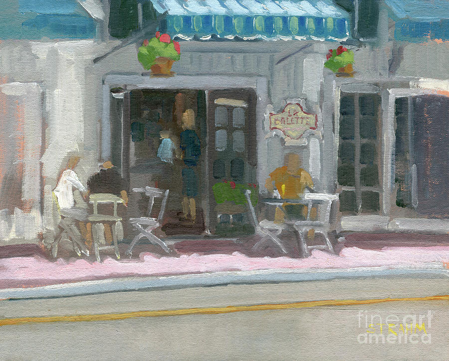 Lunch at La Galette - San Clemente, California Painting by Paul Strahm