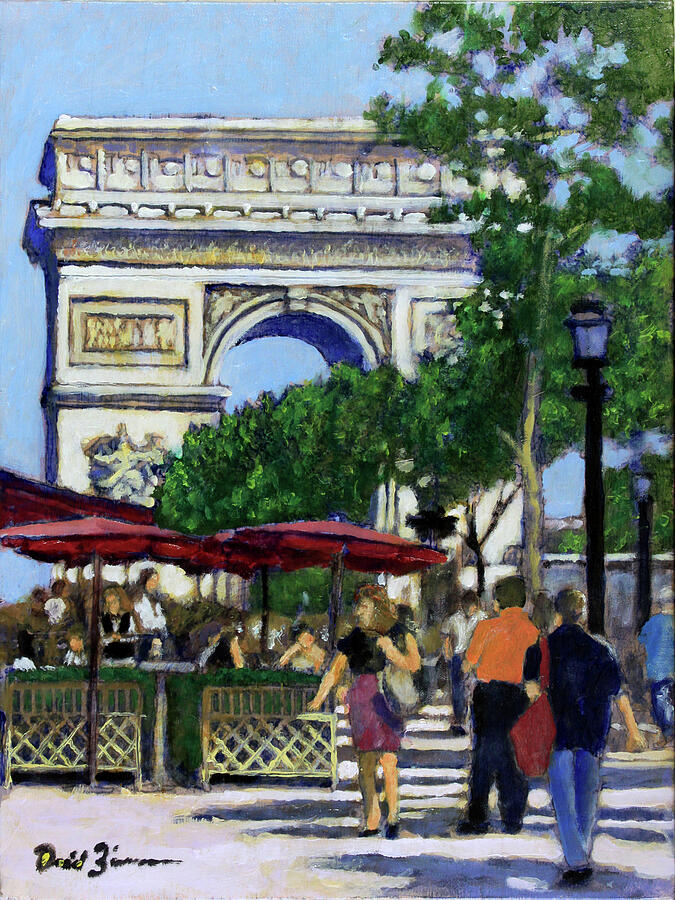 Lunch on the Boulevard Painting by David Zimmerman
