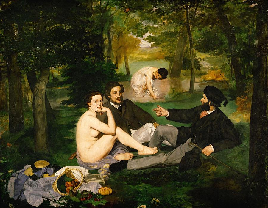 Lunch on the Grass, 1863, Oil on canvas, 208 x 264.5 cm. EDUARD MANET -1832-1883-. Painting by Edouard Manet -1832-1883-