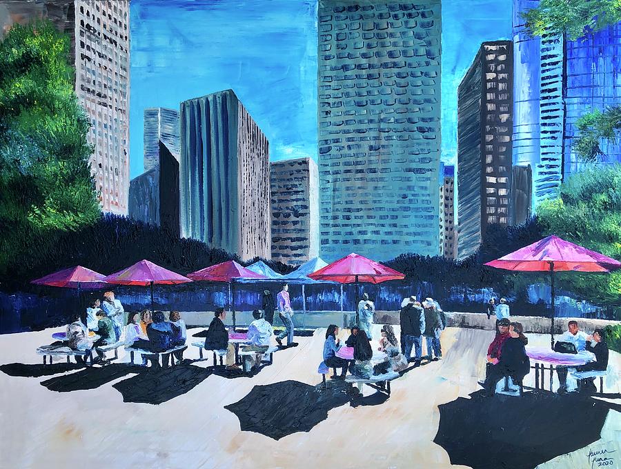 City Hall Painting - Lunch with Titans by Lauren Luna City Hall Painting - Lunch with Titans by Lauren Luna