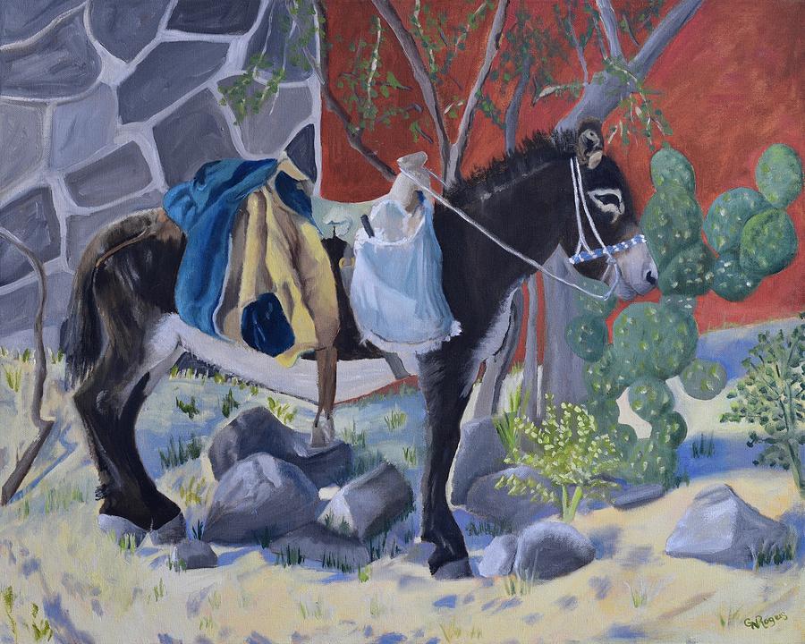 Donkey Painting - Lunchbreak by Glenda Rogers